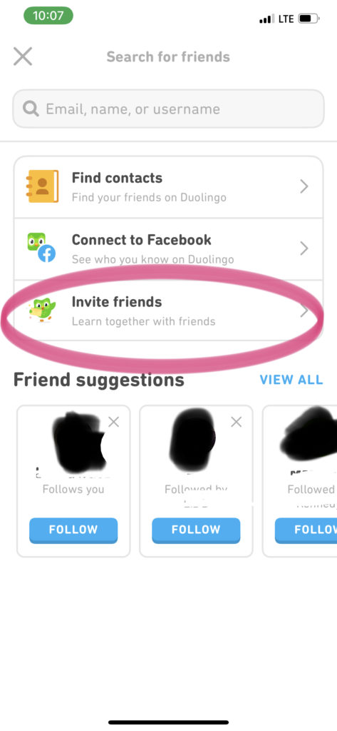 How to add friends on Duolingo - Text a link step 2