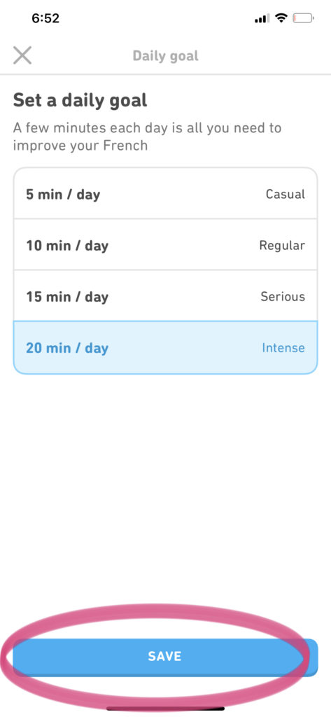 How to Change Daily Goal on Duolingo - Step 4