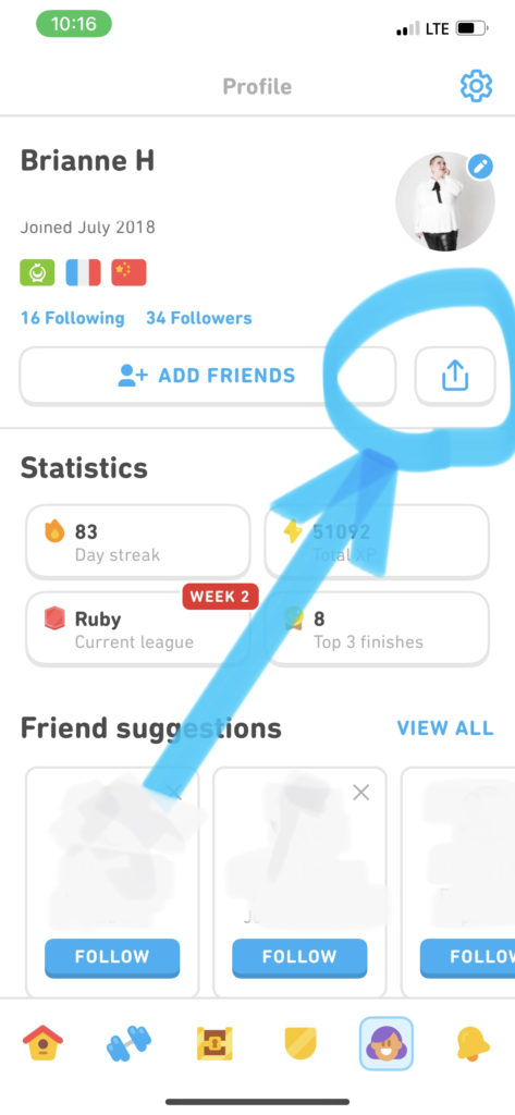 how to add friends on duolingo - iphone 2023