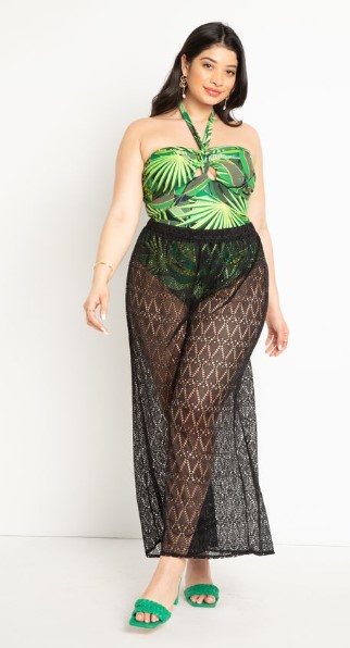 Plus Size Festival Outfit - Crocheted Bell Bottom Pants