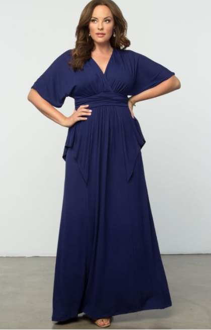 Plus Size Maxi Dress in Navy Blue