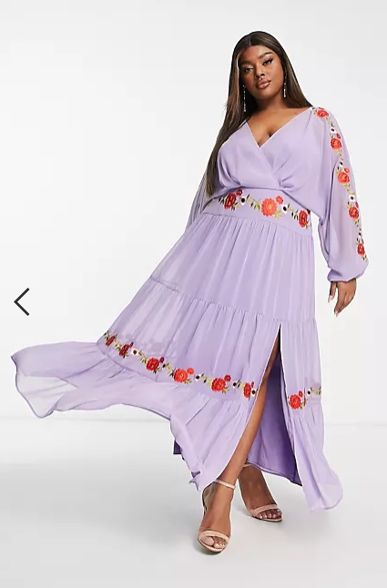 plus size prom dresses - lavender boho dress