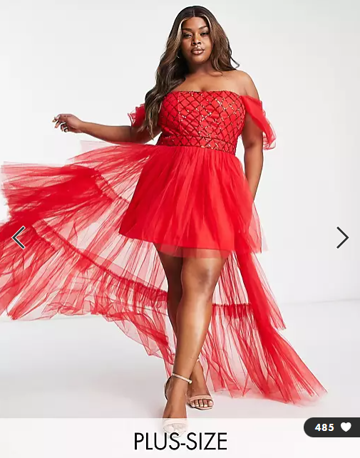 plus size prom dresses - red dramatic plus size prom dress