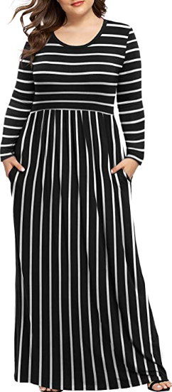 Plus Size Long Sleeve Maxi Dress