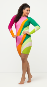 Plus Size Women's Split Rainbow Swimsuit