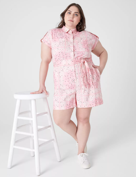 Plus Size Summer Romper in Pink