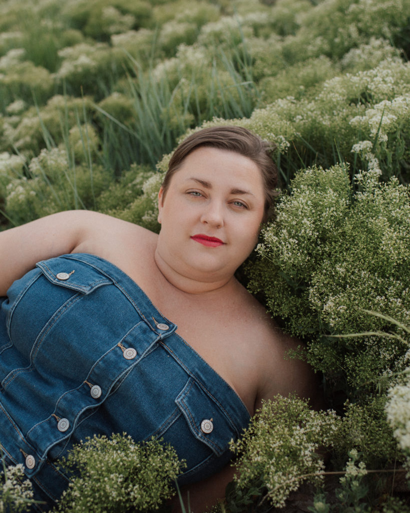 plus size denim on denim photoshoot