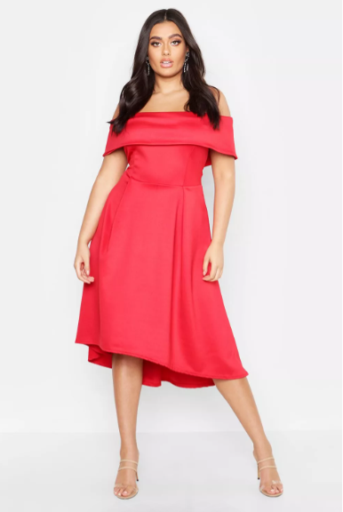 Plus Size Cocktail Dresses - Off the Shoulder Dress
