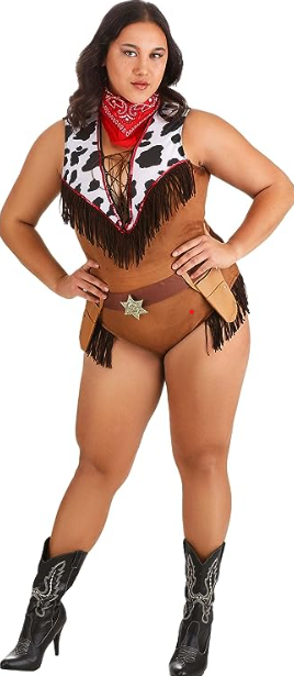 Plus Size Cowgirl Costume - Wild West Cowprint Costume