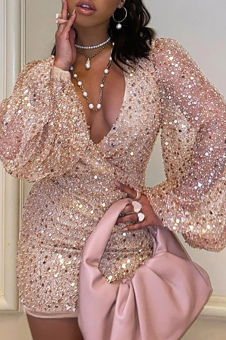 Plus Size Outfit for Las Vegas - Pink Sparkly Dress